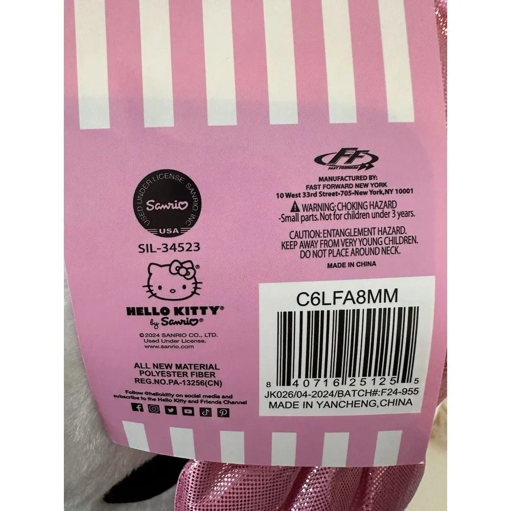 NWTHello Kitty Plush Backpack Multi-Color 14.5 